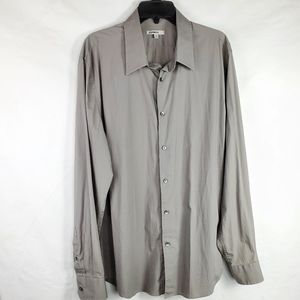 Mens Express Gray Long Sleeve Button down Shirt